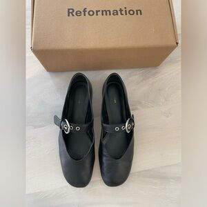 Reformation Bethany Ballet Flat black sz 8.5